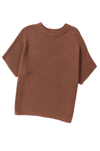 Load image into Gallery viewer, Coffee Mock Neck Short Batwing Sleeve Sweater
