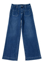 Load image into Gallery viewer, Sail Blue Wide Leg Pocketed High Waist Jeans
