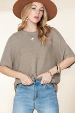 Load image into Gallery viewer, Coffee Mock Neck Short Batwing Sleeve Sweater
