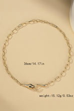 Load image into Gallery viewer, Gold Snake Design Rhinestone Decor Plated Chain Necklace
