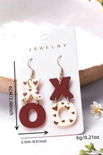 Load image into Gallery viewer, Racing Red Valentines XOXO Hook Earrings
