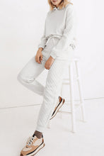 Load image into Gallery viewer, White Quilted Hoodie and Sweatpants Two Piece Set
