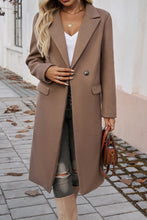 Load image into Gallery viewer, Dark Khaki Single Breasted Lapel Collar Flap Pocketed Overcoat
