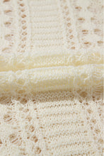 Load image into Gallery viewer, White Hollow Out Knit Bracelet Sleeve Drop Shoulder Sweater
