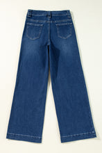 Load image into Gallery viewer, Sail Blue Wide Leg Pocketed High Waist Jeans
