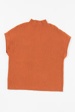 Load image into Gallery viewer, Pink Patch Pocket Ribbed Knit Short Sleeve Sweater
