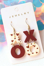 Load image into Gallery viewer, Racing Red Valentines XOXO Hook Earrings
