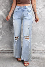 Load image into Gallery viewer, Beau Blue Vintage Light Wash Distressed Flare Jeans
