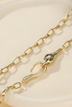 Load image into Gallery viewer, Gold Snake Design Rhinestone Decor Plated Chain Necklace
